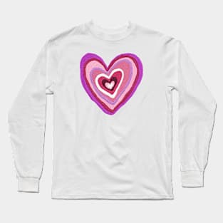 love, heart, oil painting Long Sleeve T-Shirt